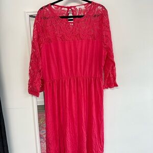 Elegant pink Lace Dress